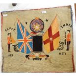 Military sampler dated 1893 to 1897, inscribed Egypt and India with flags and 15 East York to