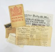 Various ephemera to include letters, newspapers including The Penny Illustrated Paper January 13th