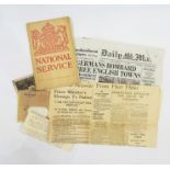 Various ephemera to include letters, newspapers including The Penny Illustrated Paper January 13th