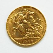 1909 gold half sovereign