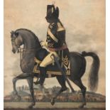 Two 19th century engravings, after Rosenburg, George IV on horseback, |9born 12 August 1762 - 26th