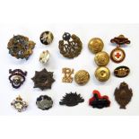 Quantity of military badges and buttons