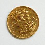 1912 gold half sovereign