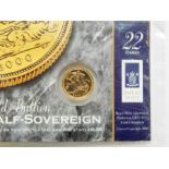2000 gold half sovereign in presentation packet