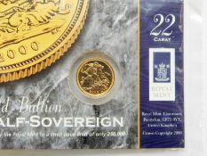 2000 gold half sovereign in presentation packet