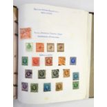 Seven albums of British and world stamps to include penny reds, two penny blues and assorted world