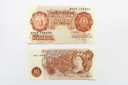 40 x L K O'Brien 1955-1960 ten shilling notes and 55 x J S Fforde 1960-1970 ten shilling notes