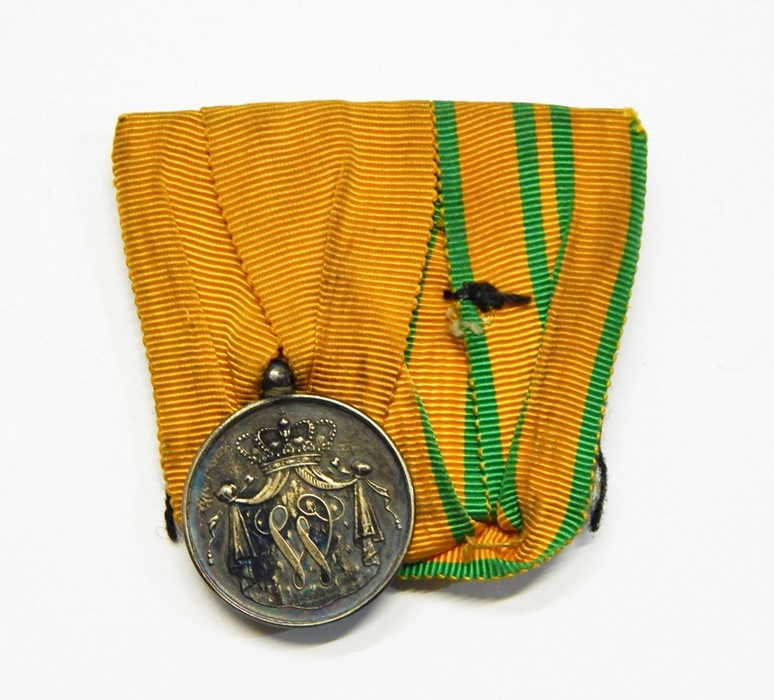 Dutch Royal Navy officer's long service medal, not engraved, with ribbon