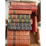 Quantity of antiquarian books including Shakespeare (3 vols), half leather, The Bible Dictionary