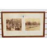 Six photographs of Cambridge rowing team, circa 1903 to include two photographs in one frame by