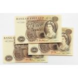 3 x J Hollom ten pound notes, 2 x J O Page ten pound notes and 1 x J S Fforde ten pound note