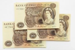 3 x J Hollom ten pound notes, 2 x J O Page ten pound notes and 1 x J S Fforde ten pound note