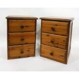 Two 20th century pine bedside chests of three drawers (2)