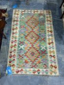 Vegetable dye chobi kelim rug, 128cm x 80cm