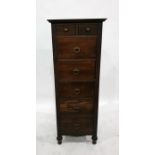 20th century Marks & Spencer narrow chest of two short over five drawers, on turned supports