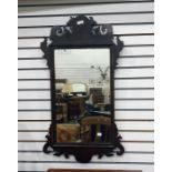 19th century mahogany fretwork framed rectangular mirror