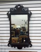 19th century mahogany fretwork framed rectangular mirror