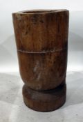 Eastern hardwood floor-standing mortar bowl with rough carved sides Measurements are 31 x 30 cms (