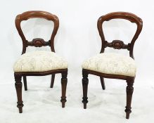Set of 10 mahogany balloon-back boardroom chairs on turned and carved supports (10)  three of the