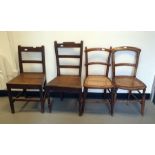 Four assorted dining chairs to include two 19th century oak ladderback dining chairs (4)