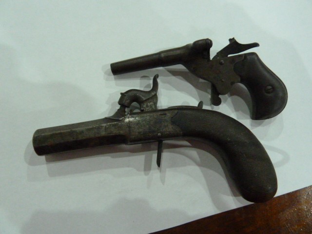 Early 20th century German pocket pistol by Anschutz, marked 'JGA DRGM' and a percussion cap pocket - Image 6 of 7