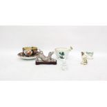 Royal Crown Derby miniature mug with painted floral decoration, a Paris porcelain pestle and mortar,