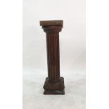 Oak pedestal in form of Corinthian column