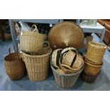 Large collection of wicker baskets