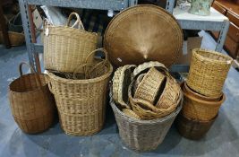 Large collection of wicker baskets