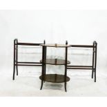 20th century oval mahogany three-tier whatnot and two 19th century mahogany towel racks (3)