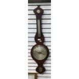 19th century wheel barometer in mahogany case