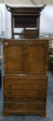 Queen Anne style burr walnut veneer cupboard, the