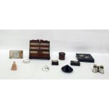 Quantity of collectables including tartan box, book stand, mother-of-pearl opera glasses, etc (1