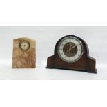 Mid 20th century Enfield mantel clock in oak case and another mantel clock in marble case (2)