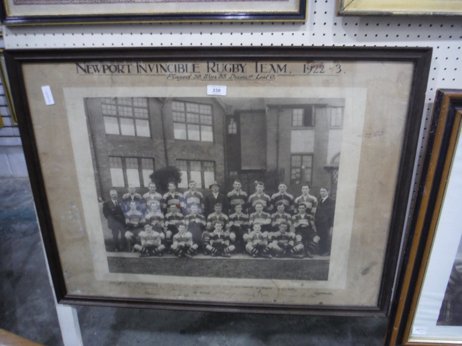 Photograph of Newport "This is Newport Invincible Rugby Team 1922-23" with players signatures - Image 3 of 21