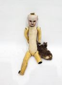S.F.B.J. small open-top bisque head doll with five part composite body, marked S.F.B.J. 60 Paris