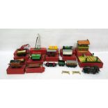 Box of assorted Hornby 'O' gauge rolling stock, principally boxed and train sets to include Hornby