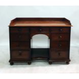 19th century mahogany sideboard with three-quarter gallery over rectangular top with moulded edge,