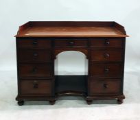 19th century mahogany sideboard with three-quarter gallery over rectangular top with moulded edge,