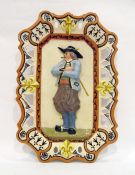 Circa 1875 early French faience ware low relief plaque by Porquier Beau, decorated with Petit Breton