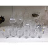 Webb Corbett cut glass part suite of table glass including a set of six wine glasses, a set of six