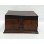Edwardian inlaid mahogany canteen cabinet, the rising cover revealing a fitted compartment over