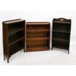 Two oak open shelf units and one further (3)