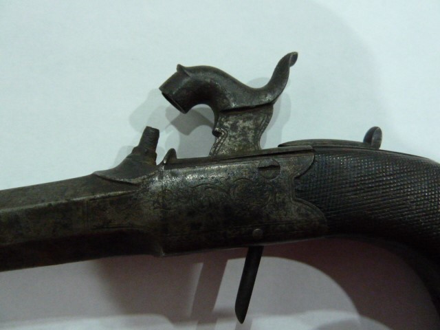 Early 20th century German pocket pistol by Anschutz, marked 'JGA DRGM' and a percussion cap pocket - Image 3 of 7