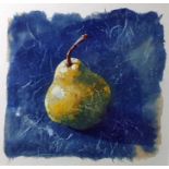 Don Cordery Watercolour on Japanese paper  "Pear", initialled lower right, 18cm square