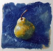 Don Cordery Watercolour on Japanese paper  "Pear", initialled lower right, 18cm square