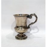 Victorian silver mug with circular foot