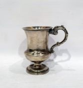 Victorian silver mug with circular foot