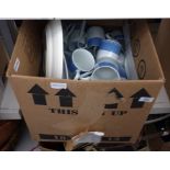 Box of ceramics to include blue and white pattern part dinner service