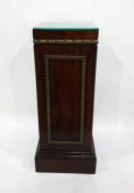 19th century ormolu-mounted mahogany pedestal cabinet, square with guilloche and rosette metal